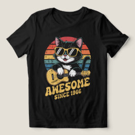 Kattälskare 1966 Födelsedag Ukulele Vintage 60-års T Shirt
