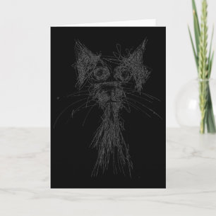 Kattälskare Abstrakt Klotter Konst Söt Katt Katt Kort
