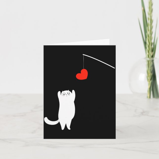 Kattälskare Alla hjärtans dag Djur Kärlek Rolig Kort (Framsida)