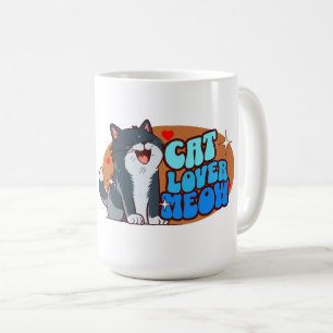 Kattälskare - blå katt kaffemugg