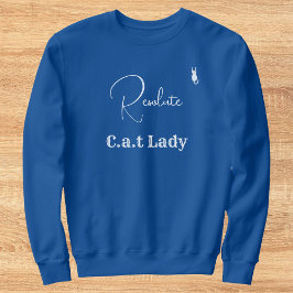 Kattälskare Blå Och Vit Anpassad Kattmamma T Shirt
