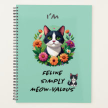 Kattälskare blomster Tuxedo katt planerare 
