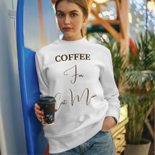 Kattälskare Brun Kaffe Skrift Kattmamma Anpassad V T Shirt