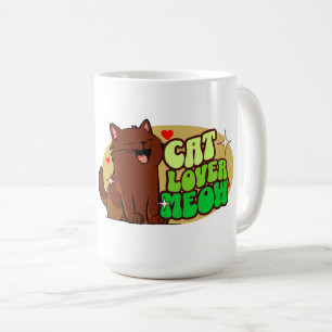 Kattälskare - brun katt kaffemugg