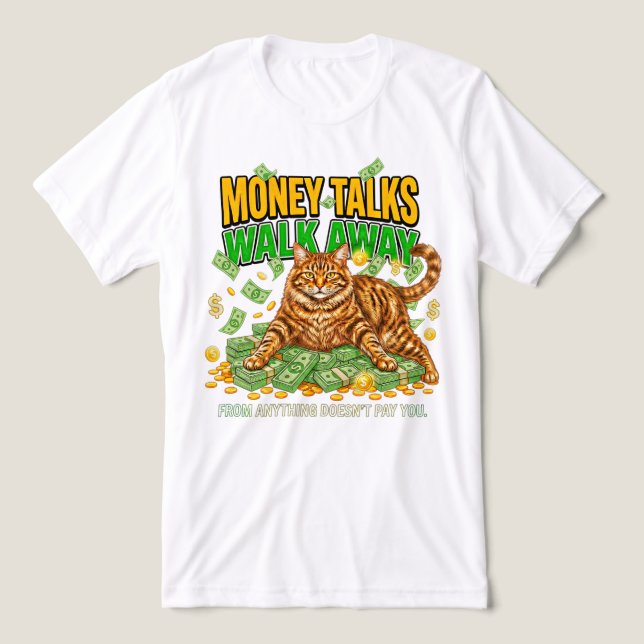 Kattälskare Empowering Boss Present Med Rika Män T Shirt (Design Framsida)