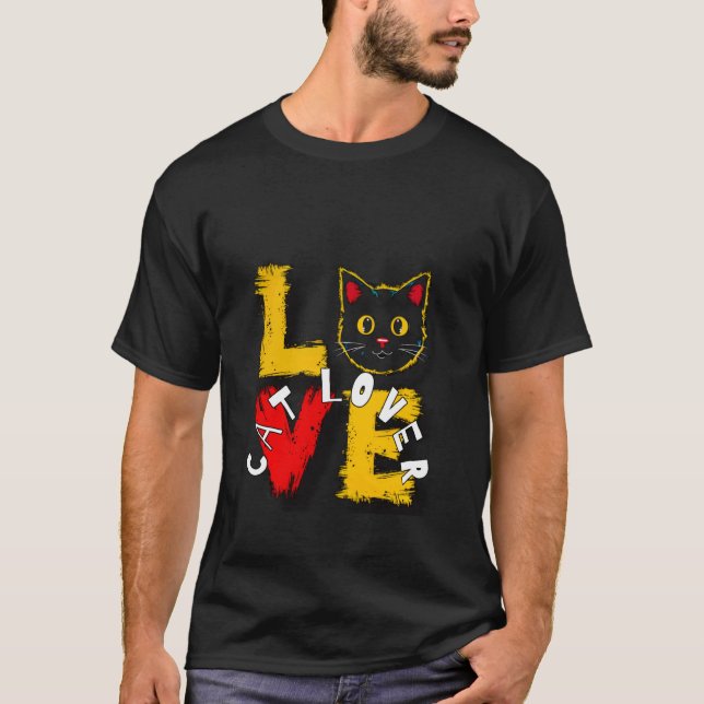 Kattälskare en unik upplevelse. t shirt (Framsida)