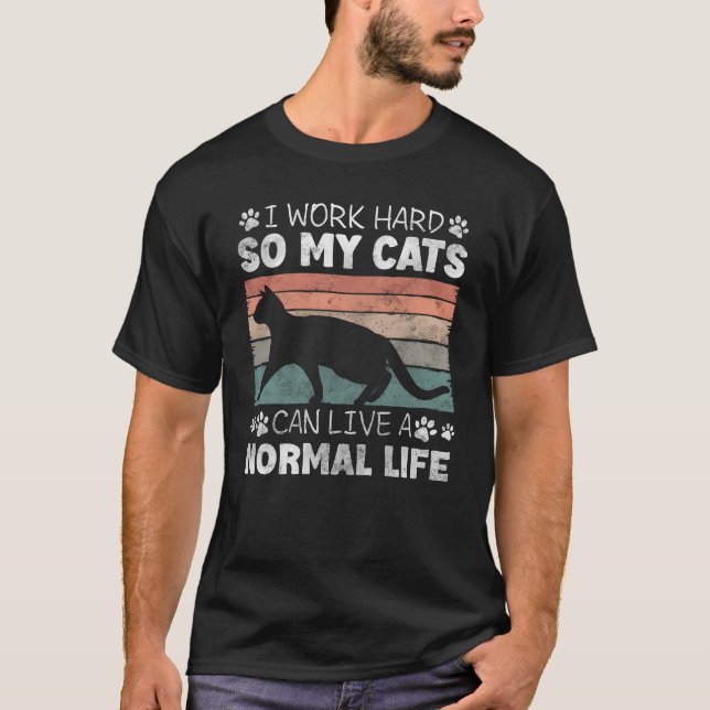 Kattälskare Favoritdjur Djur retro T Shirt (Framsida)