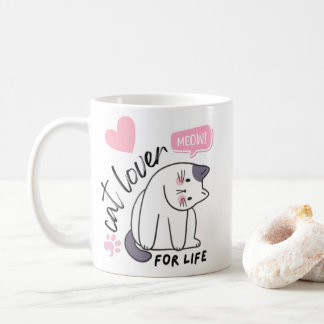Kattälskare för livet - Rosa Kaffemugg
