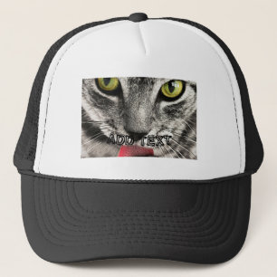 Kattälskare Förfärlig Look med ADD TEXT Tryckt Kep Keps