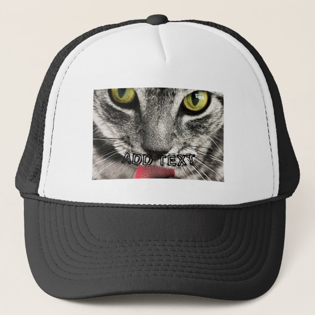 Kattälskare Förfärlig Look med ADD TEXT Tryckt Kep Keps (Framsida)