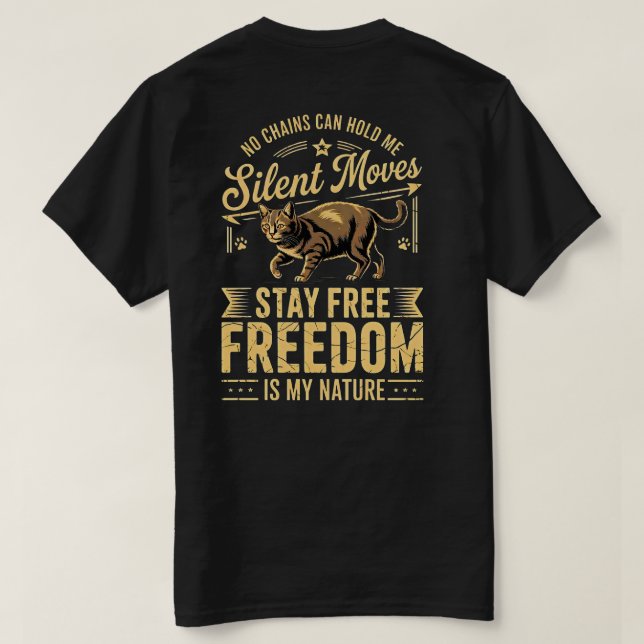 Kattälskare Frihet T-shirt – Djärv & Rolig (Design baksida)