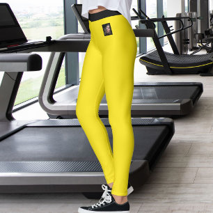 Kattälskare Husdjursmamma Bländande Gul Svart Pers Leggings