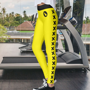 Kattälskare Husdjursmamma Gul Svart Mönster Anpass Leggings