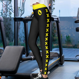 Kattälskare Husdjursmamma Gul Svart Mönster Skrädd Leggings