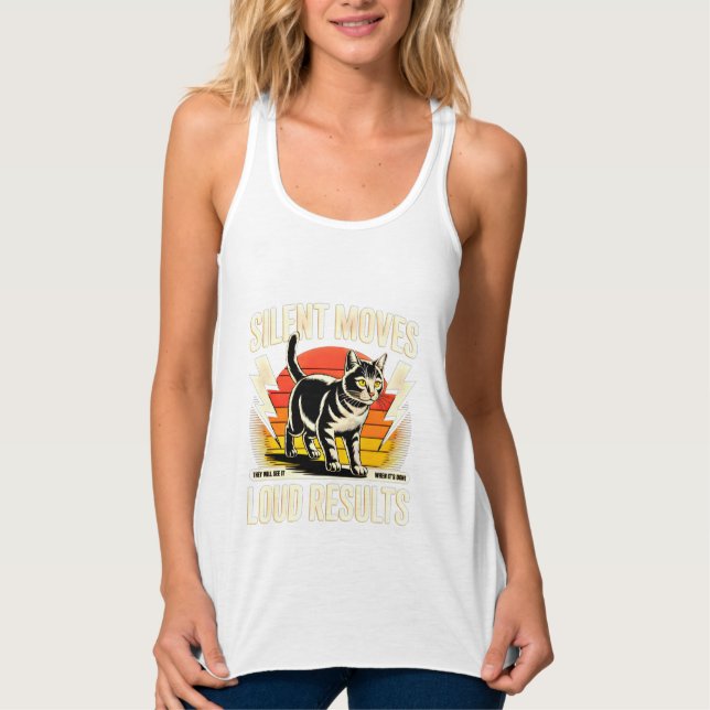 Kattälskare Inspirerande Kvinnors Sommar T-Shirt R Linne Med Racerback (Framsida)