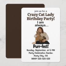 Kattälskare Jag är Purr-fekt Galen Kattdam Birthda