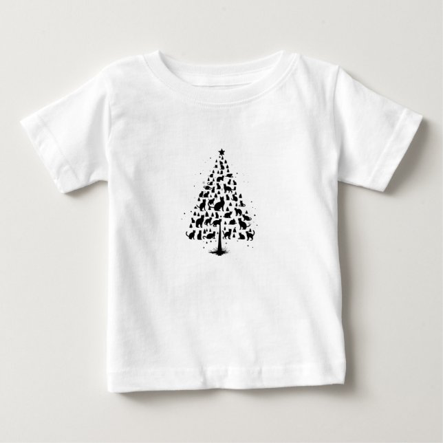 Kattälskare Julgran 1 T Shirt (Framsida)