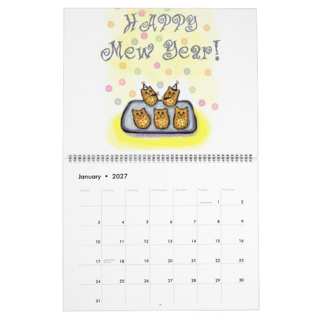 Kattälskare kalender för 2011 (Jan 2027)