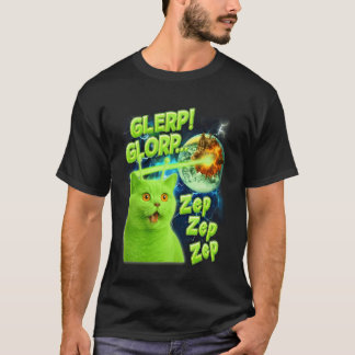 Kattälskare Katt Alien Meme Roligt Humor Glerp Glo T Shirt