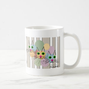 Kattälskare kattkonst "för tre Amigos" Kaffemugg