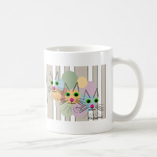 Kattälskare kattkonst "för tre Amigos" Kaffemugg