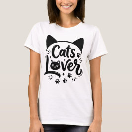 Kattälskare Minimalistisk Typografi Modern Kattäga T Shirt