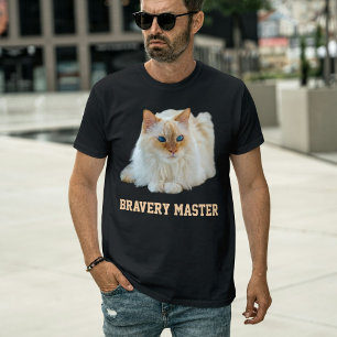 Kattälskare Modern Enkel Typografi Foto Kattpappa T Shirt