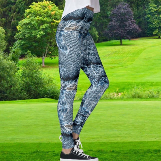 Kattälskare Modern Galen Blå Denim Jeans  Leggings (Skapare uppladdad)