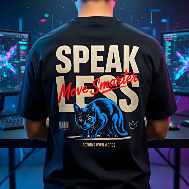 Kattälskare Motiverande Blå Katt Design T Shirt (Skapare uppladdad)