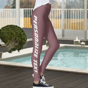 Kattälskare Neutral Vintage Rosewood Skräddarsydd Leggings