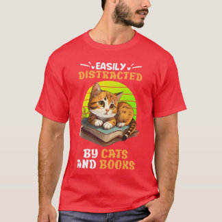 Kattälskare och läsare Cat Fläkt Bokar boknerd fri T Shirt