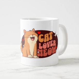 Kattälskare - orange katt jumbo mugg