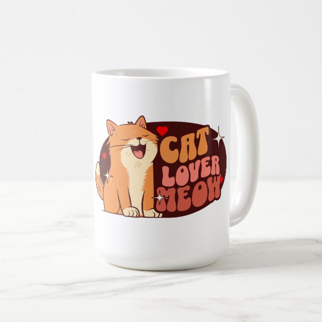 Kattälskare - orange katt kaffemugg (Framsida höger)