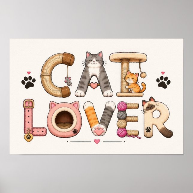 Kattälskare ordkonst poster (Framsidan)