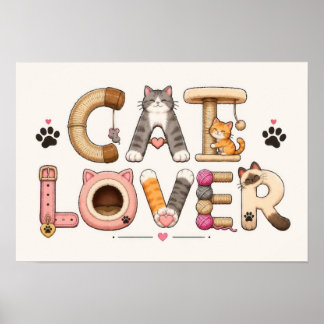 Kattälskare ordkonst poster