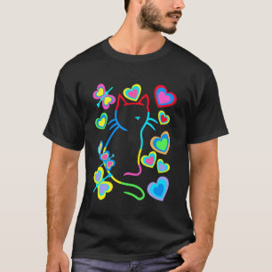 Kattälskare Retro Katt Kattunge Vintage 80-tal T Shirt