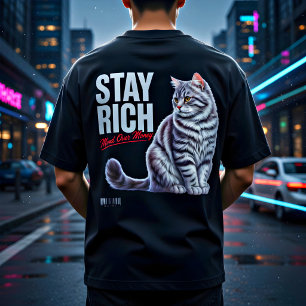 Kattälskare Rik Mentalitet Motiverande Affisch Pre T Shirt