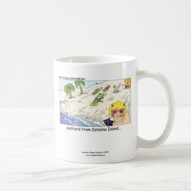 Kattälskare Rolig CATalina Ö Coffee Mugg (Höger)