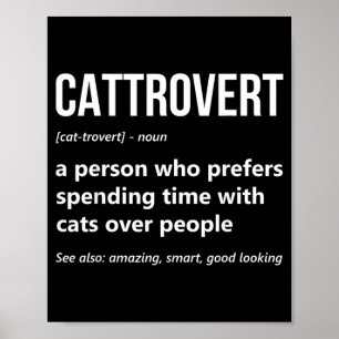 Kattälskare Rolig Cattrovert Definition Kitty Katt Poster