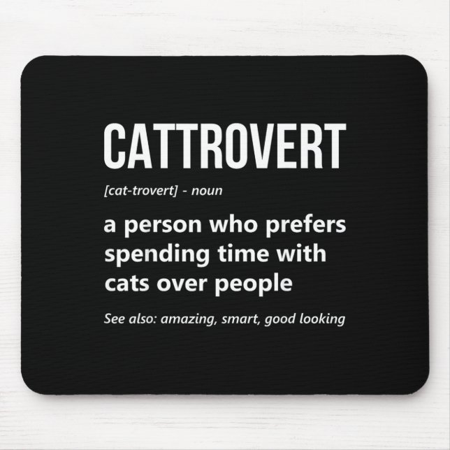 Kattälskare Rolig Kattrovert Definition Kitty Katt Musmatta (Framsidan)