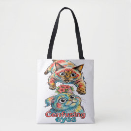 Kattälskare Rolig Siames & Chartreux Charm 👁️ Tygkasse