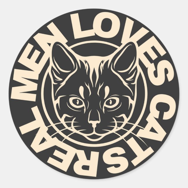 Kattälskare Runt Klistermärke (Framsida)
