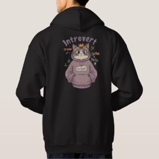 Kattälskare Söt Hoodie Kattmamma Introvert Kawaii 