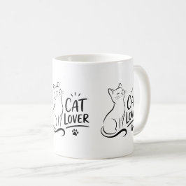 Kattälskare – Söt minimalistisk katt Kaffemugg
