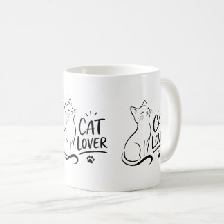 Kattälskare – Söt minimalistisk katt Kaffemugg