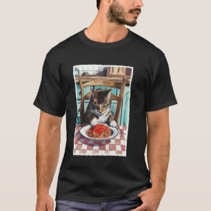 Kattälskare Spaghettimiddag Italiensk Mat Grafisk T Shirt