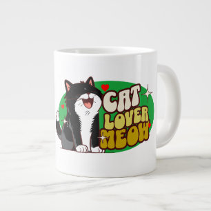 Kattälskare - svart katt jumbo mugg