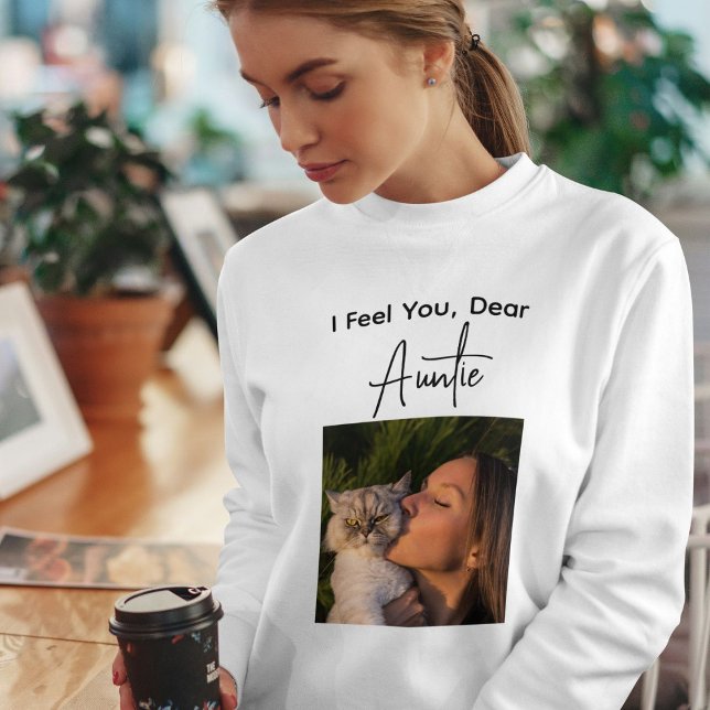 Kattälskare Svart Script Anpassad Katt Faster Foto T Shirt (Skapare uppladdad)