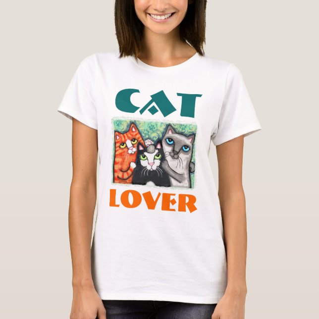 Kattälskare T-tröja Tee (Framsida)