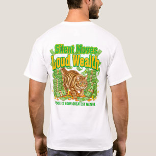 Kattälskare Tyst Rörelse Hög Välstånd Pengar Katt T Shirt